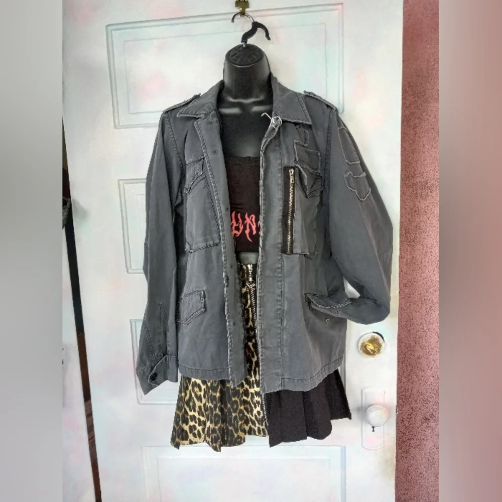Vintage tripp nyc military goth super rare grey wash jacket! EUC! - Picture 2 of 9